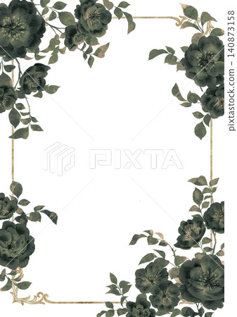An elegant rose frame with a green base. An elegant rose frame with a green base. 140873158