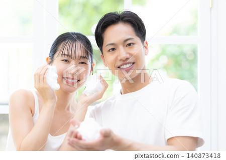 Beauty Foaming Face Wash: Skincare Image for Men and Women Beauty Foaming Face Wash: Skincare Image for Men and Women 140873418