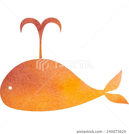 美麗的水彩畫鯨魚圖示圖像插圖 美麗的水彩畫鯨魚圖示圖像插圖 140873620