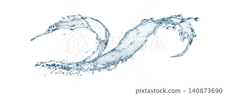 描繪水花飛濺的抽象背景 | 清澈流動的水波和水花 140873690