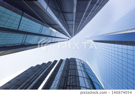 Low angle view of skyscrapers in financial district Low angle view of skyscrapers in financial district 140874054