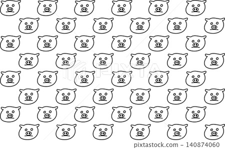Simple seamless pattern background of a pig's face Simple seamless pattern background of a pig's face 140874060
