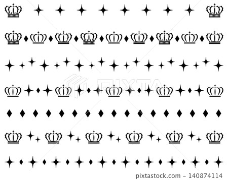 Crown and glitter line set of 7 - Black Crown and glitter line set of 7 - Black 140874114