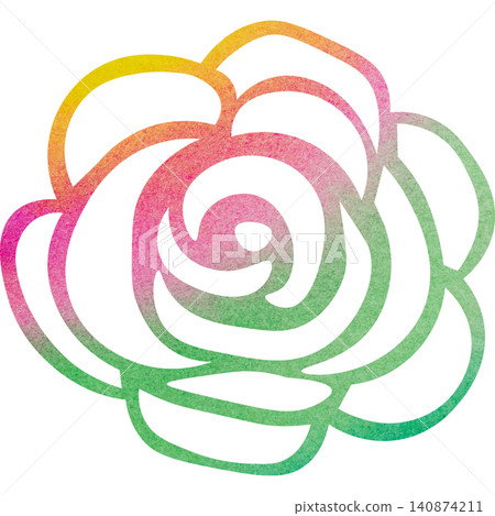 Beautiful watercolor rose icon image illustration 140874211