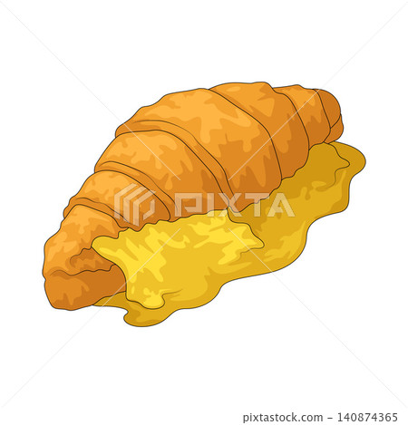 Illustration of Cheese Croissant Illustration of Cheese Croissant 140874365