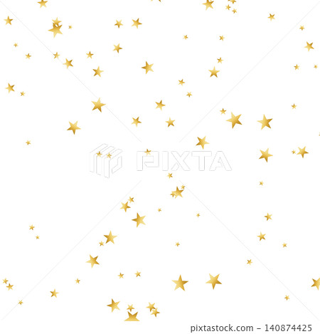 Sparkling gold star confetti, square, transparent overlay material. 140874425