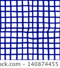 Hand-drawn checkered pattern, blue grid texture background, checkered pattern, textile and fabric design 140874455