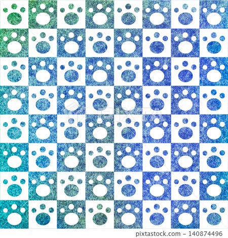 An illustration of a beautiful watercolor-patterned paw print icon. An illustration of a beautiful watercolor-patterned paw print icon. 140874496