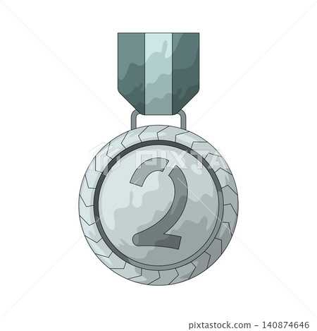 Illustration of Second Place Medal Illustration of Second Place Medal 140874646