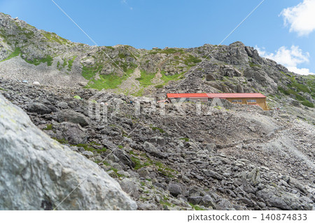 北阿爾卑斯山，槍岳，雪勝小屋 140874833