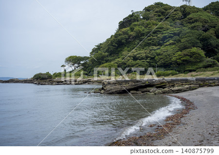 A scene from Kannonzaki Park under a rainy season sky, Yokosuka City, Kanagawa Prefecture. A scene from Kannonzaki Park under a rainy season sky, Yokosuka City, Kanagawa Prefecture. 140875799