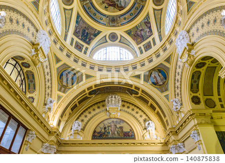 Interior of the Széchenyi Thermal Baths, Budapest, Hungary Interior of the Széchenyi Thermal Baths, Budapest, Hungary 140875838
