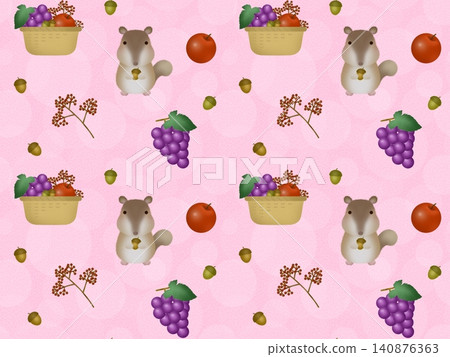 Squirrel and nut seamless pattern D-3 Squirrel and nut seamless pattern D-3 140876363