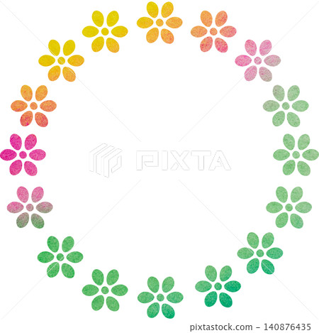 An illustration of an icon with a beautiful watercolor-patterned wreath frame. An illustration of an icon with a beautiful watercolor-patterned wreath frame. 140876435