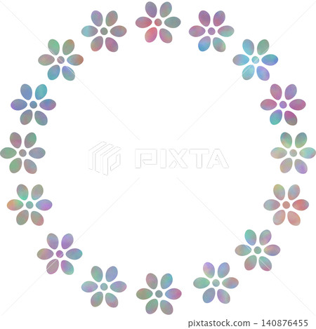 An illustration of an icon with a beautiful watercolor-patterned wreath frame. An illustration of an icon with a beautiful watercolor-patterned wreath frame. 140876455