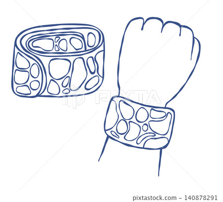 Autism Weighted Wrist Band. Sensory Bracelet for ADHD Anxiety Relief. Deep Pressure Input Cuff on Hand. Kids Hyperactivity Attention Focus Tool. Isolated Line Art on White. Vector Illustration. Autism Weighted Wrist Band. Sensory Bracelet for ADHD Anxiety Relief. Deep Pressure Input Cuff on Hand. Kids Hyperactivity Attention Focus Tool. Isolated Line Art on White. Vector Illustration. 140878291