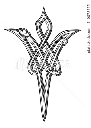 Ornament Knot Symbol Line Art Design Pattern 140878555