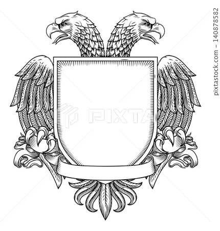 Eagle Double Headed Two Heads Shield Coat of Arms 140878582