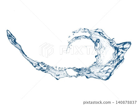 Abstract 3D illustration of splashing water on a white background | Clean and flowing waves and splashes Abstract 3D illustration of splashing water on a white background | Clean and flowing waves and splashes 140878837