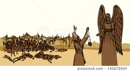Vector drawing. The defeat of the people of Israel Vector drawing. The defeat of the people of Israel 140878904