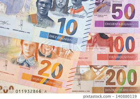 Bolivian money - Bolivianos a business background Bolivian money - Bolivianos a business background 140880119
