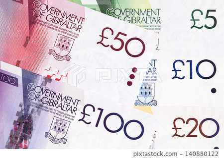 Gibraltar money - Pound a business background Gibraltar money - Pound a business background 140880122