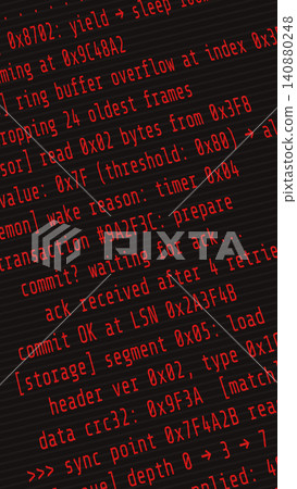 Vertical red programming code abstract vector on black background Vertical red programming code abstract vector on black background 140880248