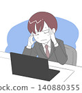 A businessman pressing his temples (background) 140880355