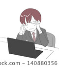 Businessman holding his temples 140880356