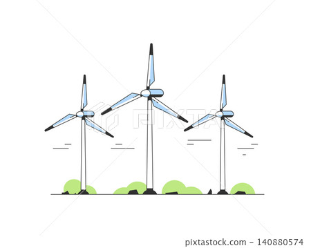 wind turbines on white background wind turbines on white background 140880574