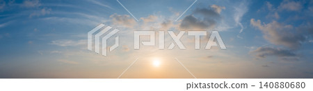 Dramatic panorama sky with cloud on sunrise and sunset time. Dramatic panorama sky with cloud on sunrise and sunset time. 140880680