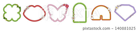 Frames and groovy psychedelic borders in Y2K hippie retro and cute wavy funky pop art shapes. Retro groovy frames with flower, butterfly and kiss lip or diamond line squiggle design for kid stickers Frames and groovy psychedelic borders in Y2K hippie retro and cute wavy funky pop art shapes. Retro groovy frames with flower, butterfly and kiss lip or diamond line squiggle design for kid stickers 140881025