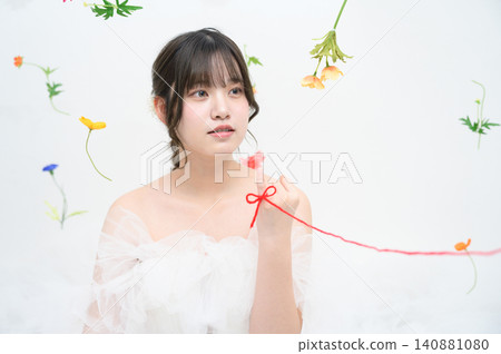 命運的紅線將日本女性聯繫在一起 140881080