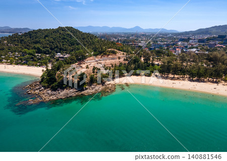 Aerial top view of Surin beach and Pansea Beach in Phuket, Thailand Aerial top view of Surin beach and Pansea Beach in Phuket, Thailand 140881546