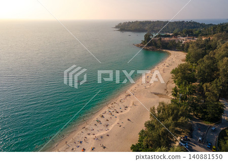 Aerial top view of Surin beach in Phuket, Thailand Aerial top view of Surin beach in Phuket, Thailand 140881550