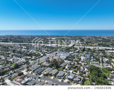 Aerial view of Encinitas town in San Diego, California Aerial view of Encinitas town in San Diego, California 140881606