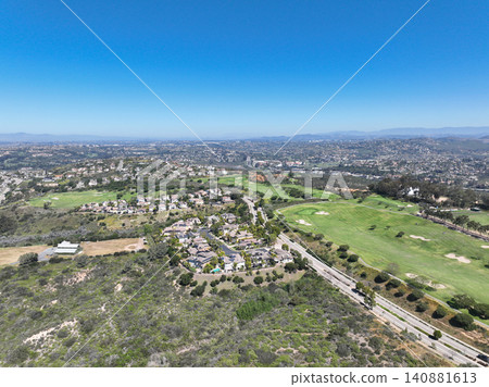 Aerial view of Encinitas town in San Diego, California Aerial view of Encinitas town in San Diego, California 140881613