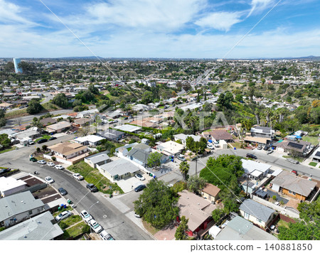 Aerial view of Lemon Grove neighborhood of San Diego, California. Aerial view of Lemon Grove neighborhood of San Diego, California. 140881850