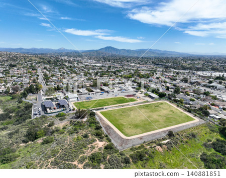 Aerial view of Lemon Grove neighborhood of San Diego, California. Aerial view of Lemon Grove neighborhood of San Diego, California. 140881851