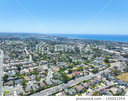 Aerial view of Carlsbad, beach city, North County San Diego, California Aerial view of Carlsbad, beach city, North County San Diego, California 140881954
