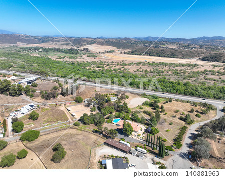 Aerial view of Fallbrook, Rainbow Crest, Rainbow Ridge San Diego County California Aerial view of Fallbrook, Rainbow Crest, Rainbow Ridge San Diego County California 140881963