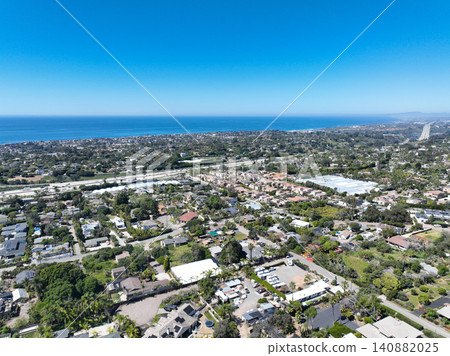 Aerial view of Encinitas town in San Diego, California Aerial view of Encinitas town in San Diego, California 140882025