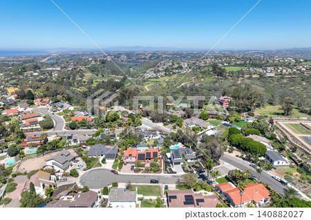 Aerial view of Encinitas town in San Diego, California Aerial view of Encinitas town in San Diego, California 140882027