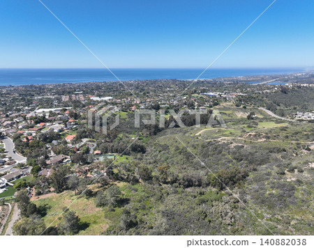 Aerial view of Encinitas town in San Diego, California Aerial view of Encinitas town in San Diego, California 140882038