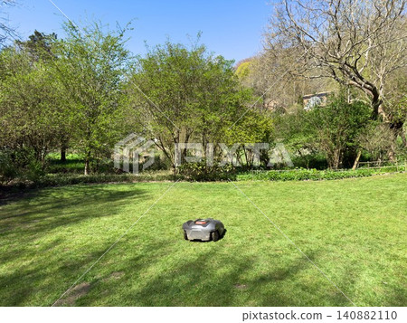 Enlgish green garden with multpiple type of trees and plants Enlgish green garden with multpiple type of trees and plants 140882110