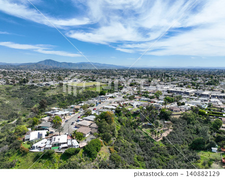 Aerial view of Lemon Grove neighborhood of San Diego, California. Aerial view of Lemon Grove neighborhood of San Diego, California. 140882129
