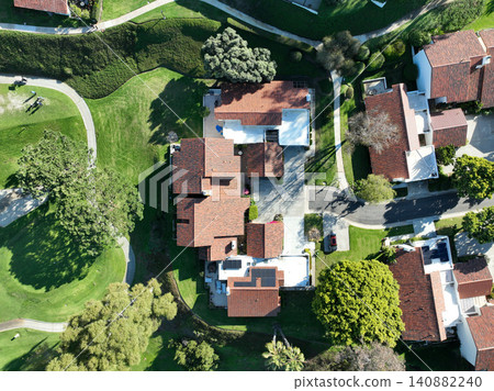 Aerial vierw over a golf course in Solana Beach, San Diego, California Aerial vierw over a golf course in Solana Beach, San Diego, California 140882240