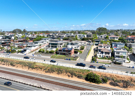Aerial drone photo of Cardiff, West Coast of California, Encinitas, United States of America Aerial drone photo of Cardiff, West Coast of California, Encinitas, United States of America 140882262