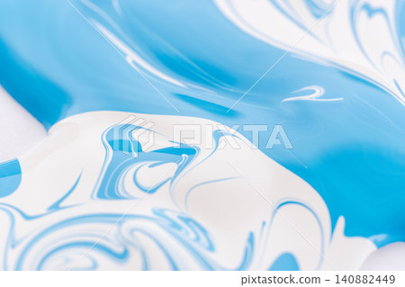 Macro photography of the brushstrokes and texture of light blue and white acrylic paint 04 Macro photography of the brushstrokes and texture of light blue and white acrylic paint 04 140882449