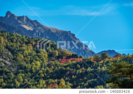 View from the Panticosa metal walkway, Pasarelas de Panticosa in Panticosa in the Pyrenees, Spain View from the Panticosa metal walkway, Pasarelas de Panticosa in Panticosa in the Pyrenees, Spain 140883428